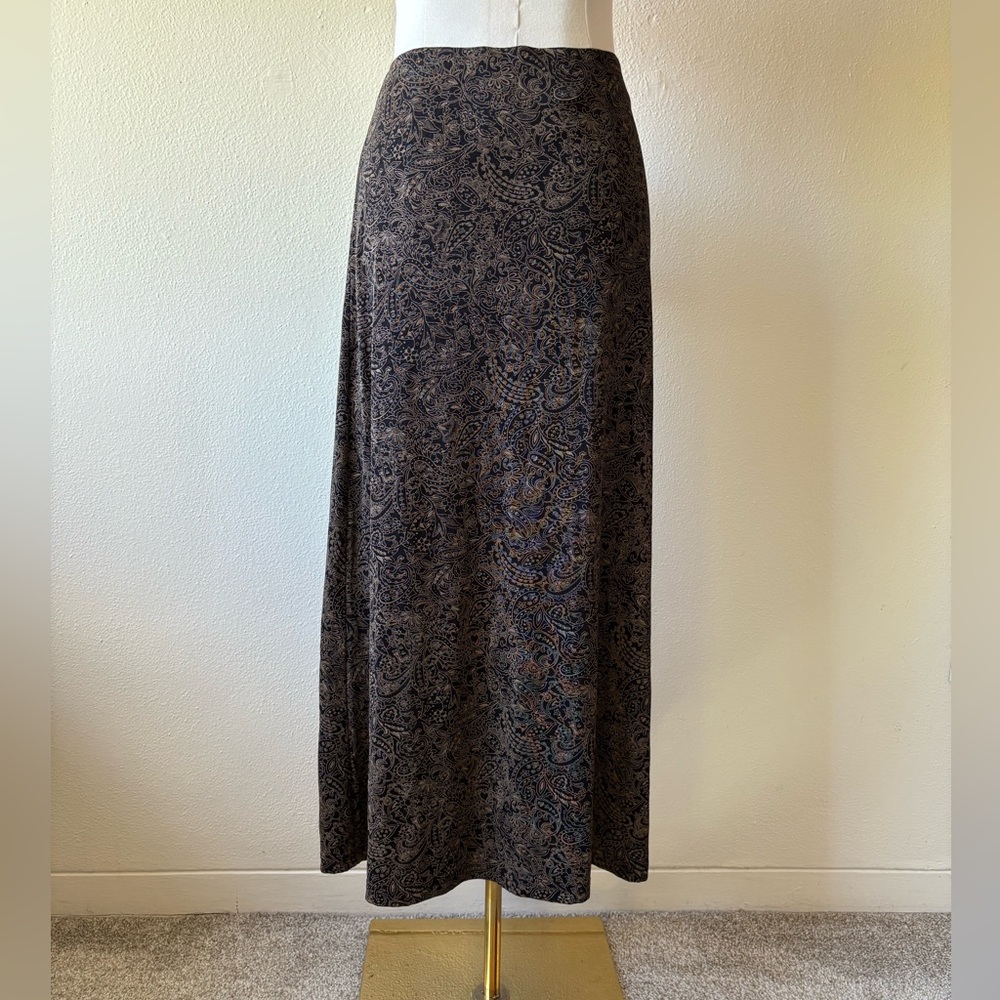 Vintage Y2K Skirtology Brown & Black Paisley Maxi Skirt - Picture 6 of 9